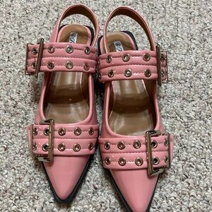 New Forever Link Pink Studded Slingback Flats